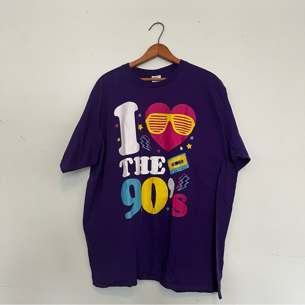 Vintage I Love the 90s Mens 3XL Purple Tee